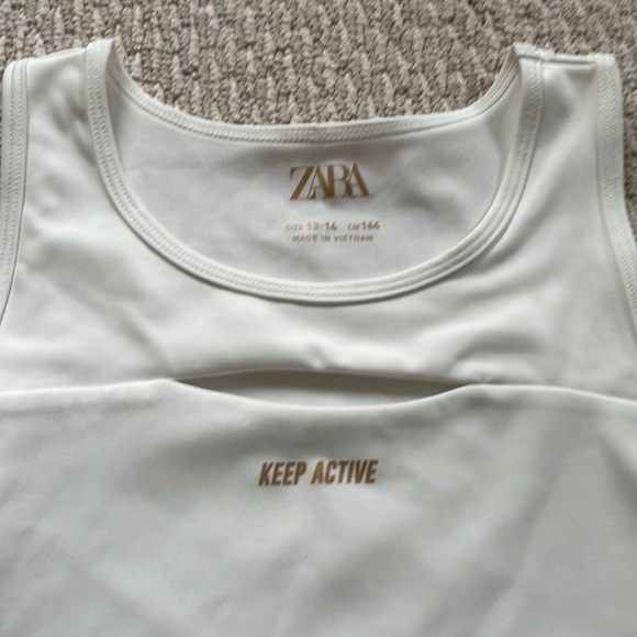 Zara Kids Sport Collection “keep active” Logo Tank Top and Skirt Set size 13-14 - Picture 8 of 10